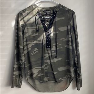 Camo long sleeve top